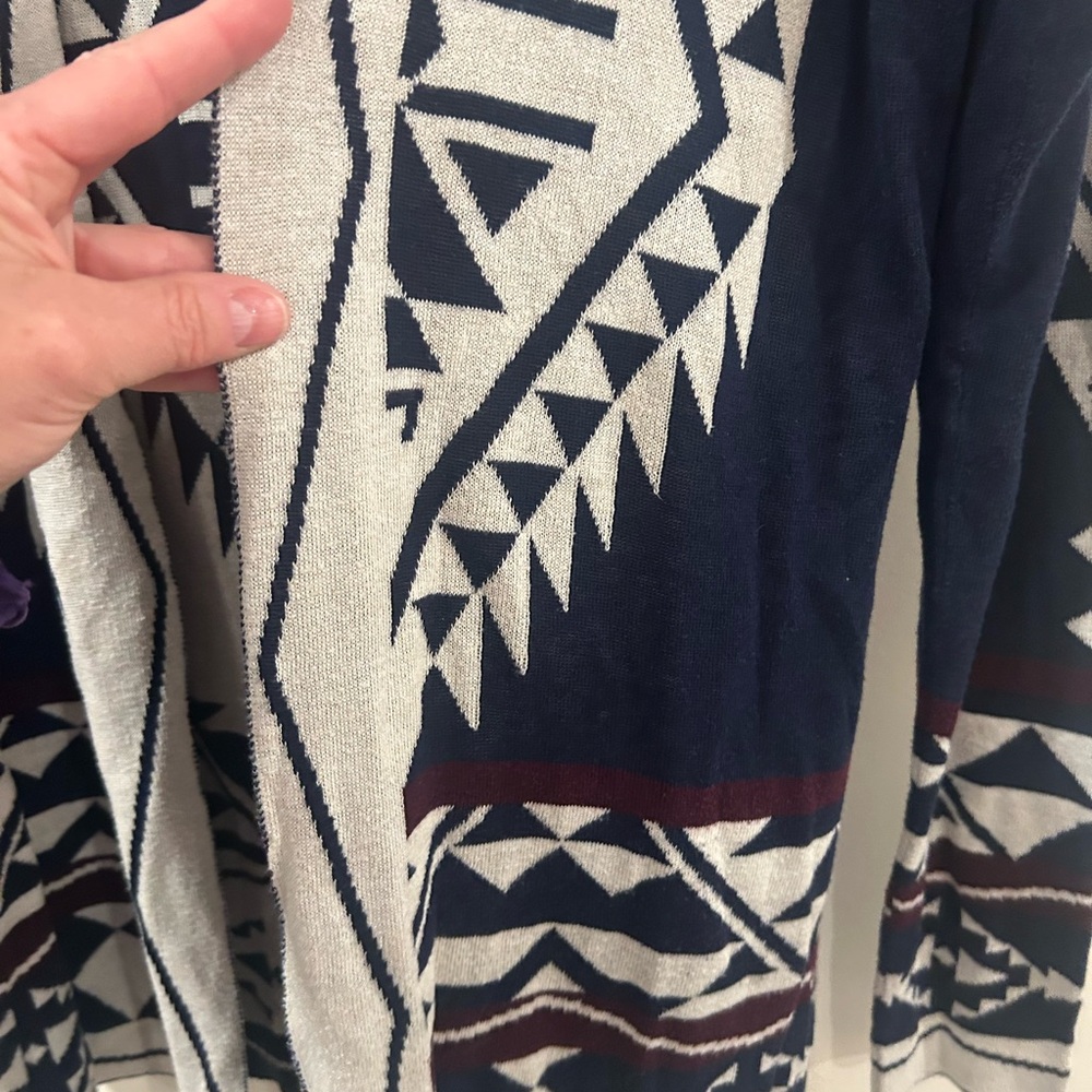 Hippie Rose Navy and White Geometric Cardigan - Picture 5 of 7